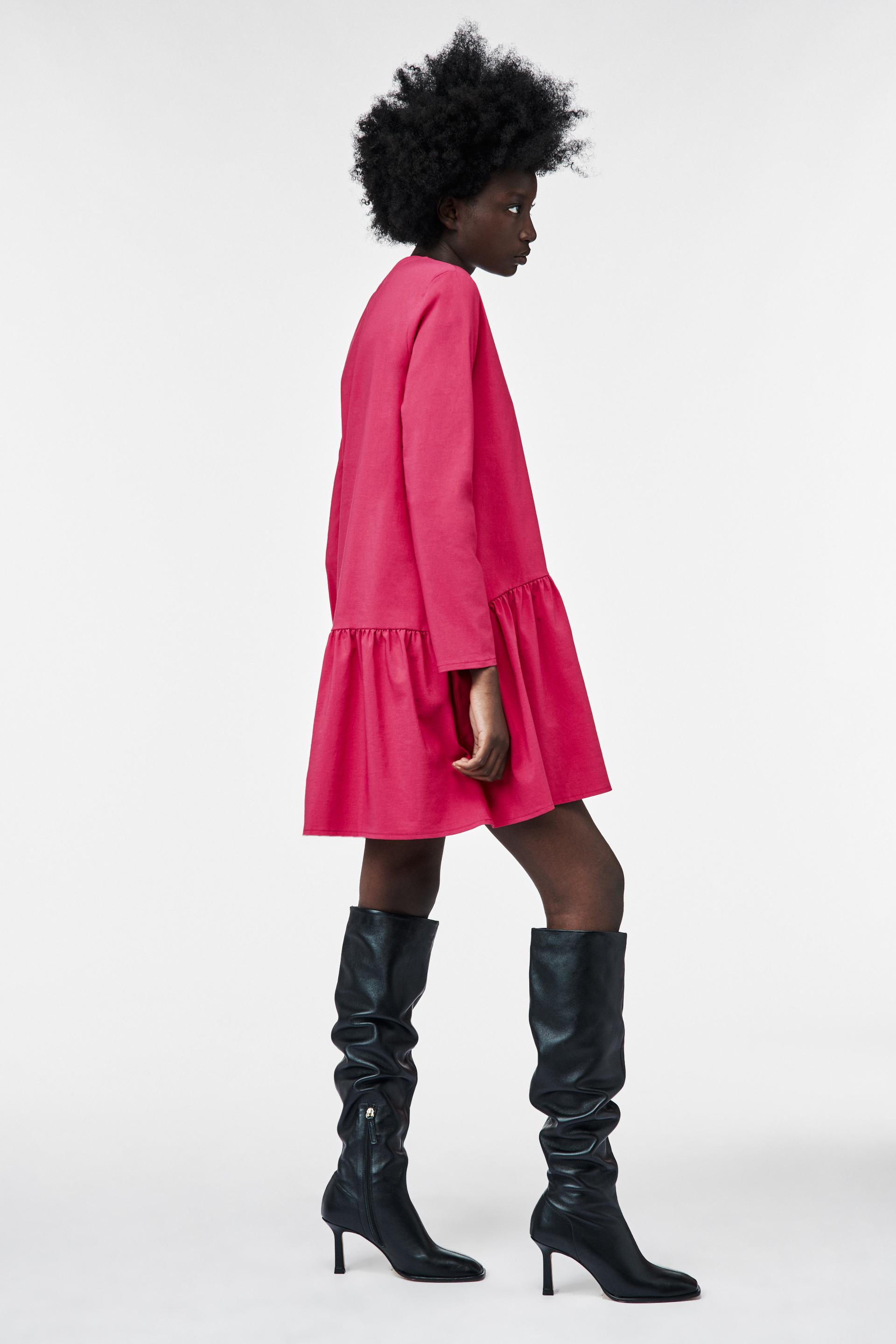 ボリュームデザインミニワンピース フクシア Zara Japan 日本 ボリュームデザインミニワンピース フクシア Zara Japan 日本