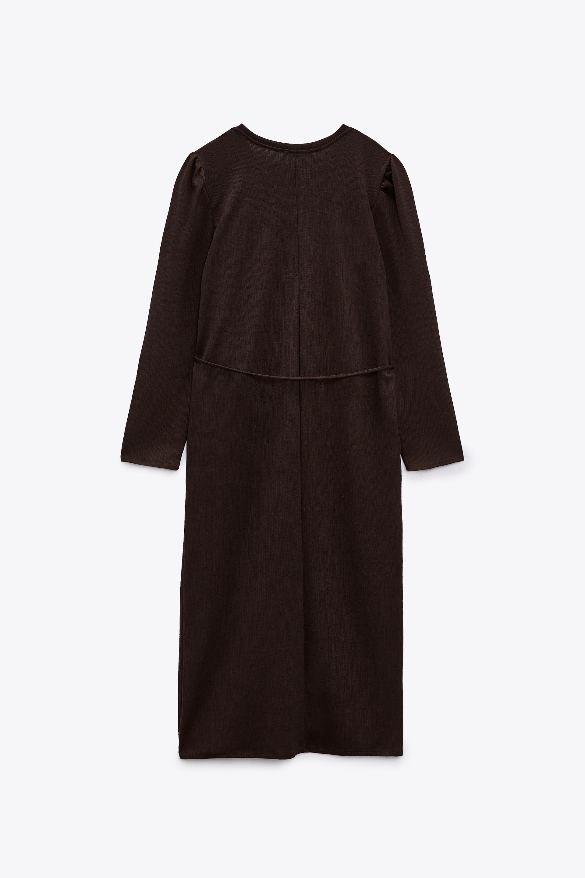 ベルト付きミディ丈ワンピース レッド Zara Japan 日本 ベルト付きミディ丈ワンピース レッド Zara Japan 日本