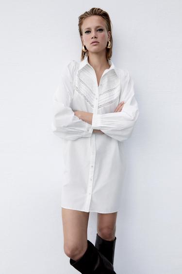 zara silk shirt dress