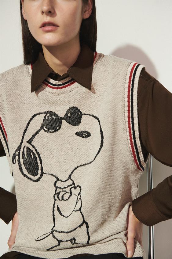zara snoopy sweater