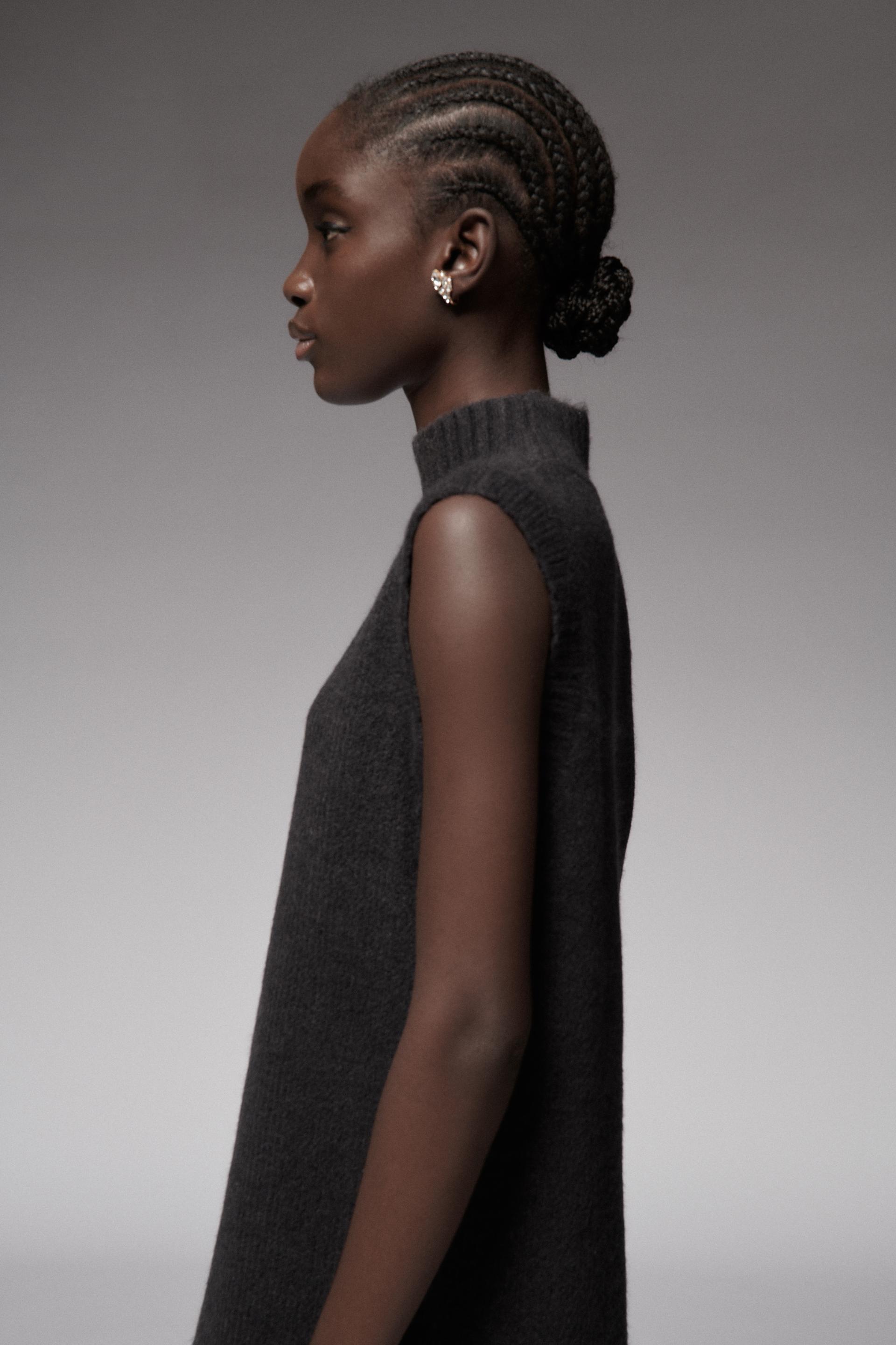 ノースリーブ ニットワンピース チャコールグレー Zara Japan 日本 ノースリーブ ニットワンピース チャコールグレー Zara Japan 日本