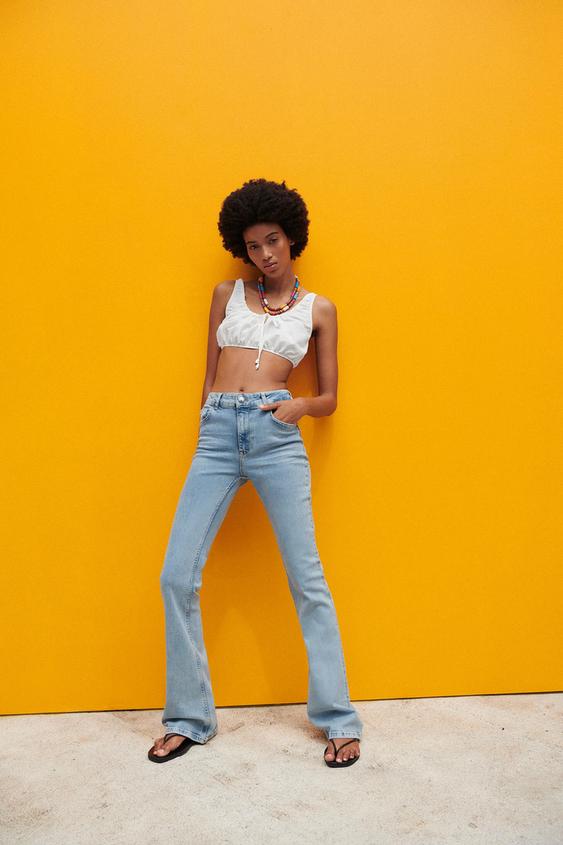 Zara jeans skinny flare clearance