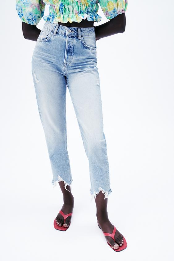 JEANS Z1975 MOM FIT - Biru muda | ZARA Indonesia