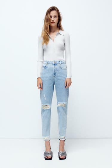 zara ripped jeans