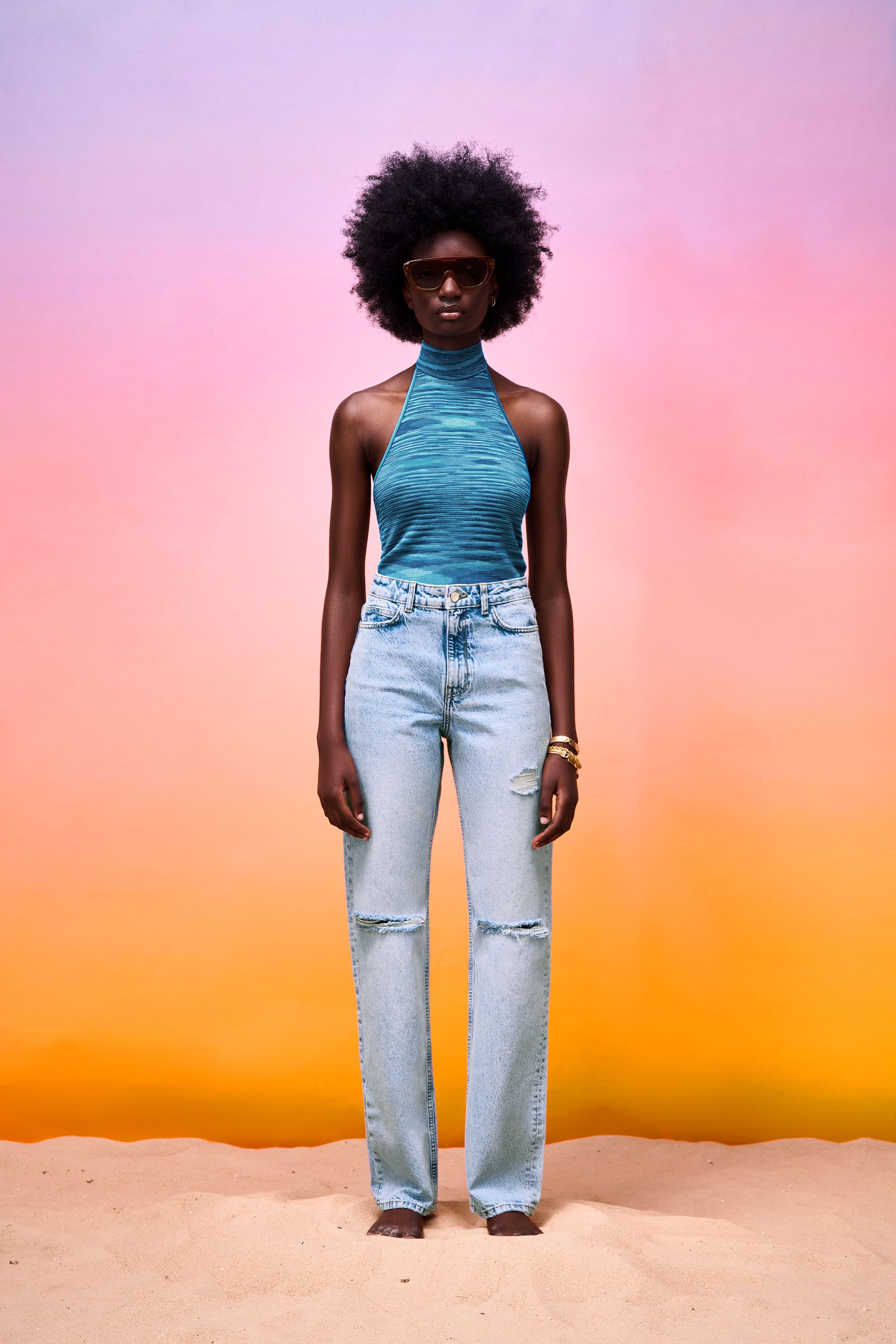 That To read edge Z1975 HIGH RISE STRAIGHT JEANS - Light blue | ZARA United States