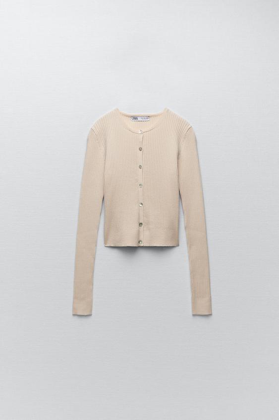 CHAQUETA PUNTO CANALÉ - Salmón claro | ZARA Chile