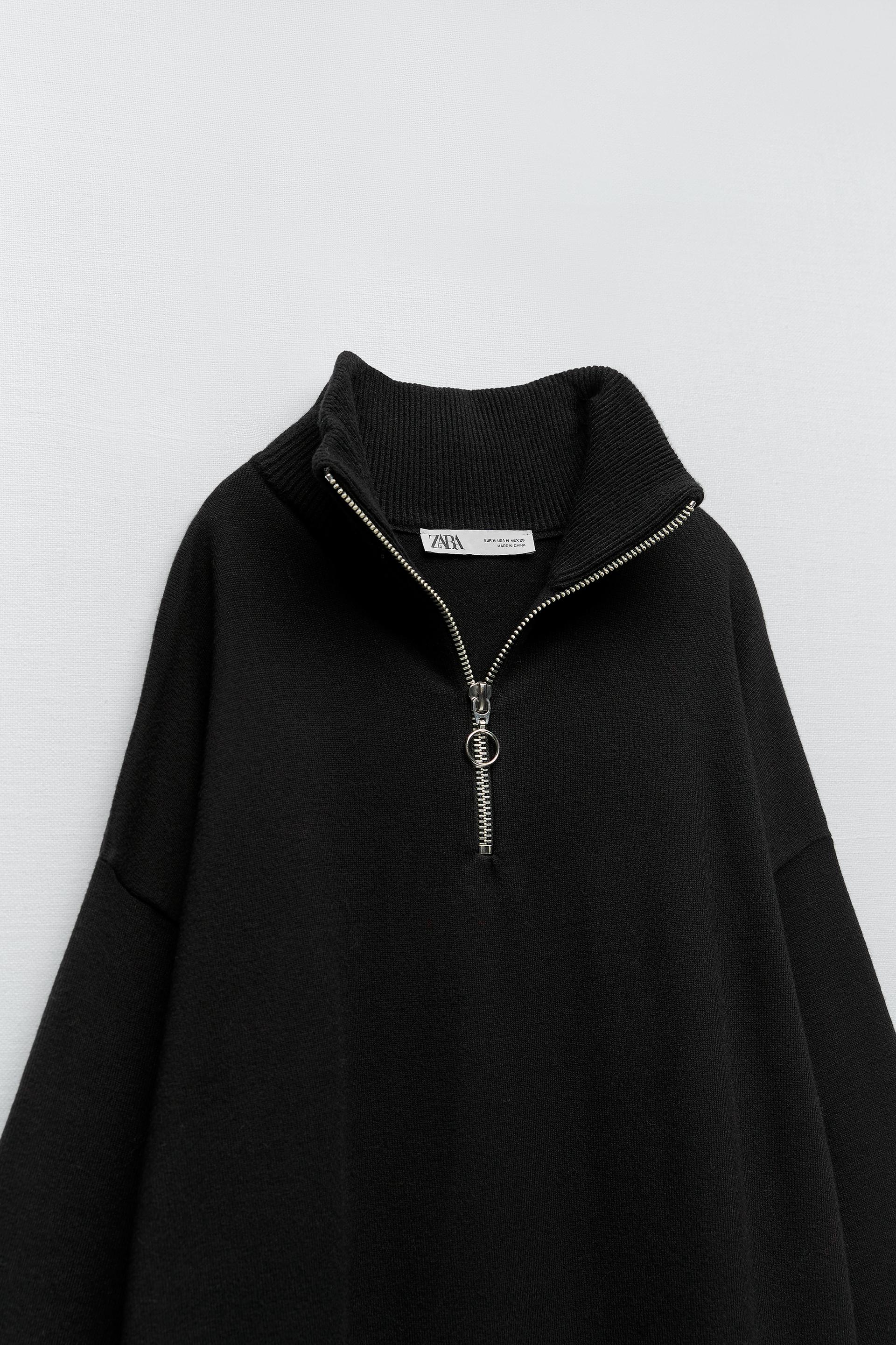 ジッパー付きニットワンピース ブラック Zara Japan 日本 ジッパー付きニットワンピース ブラック Zara Japan 日本