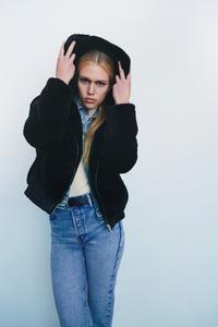 zara black teddy coat