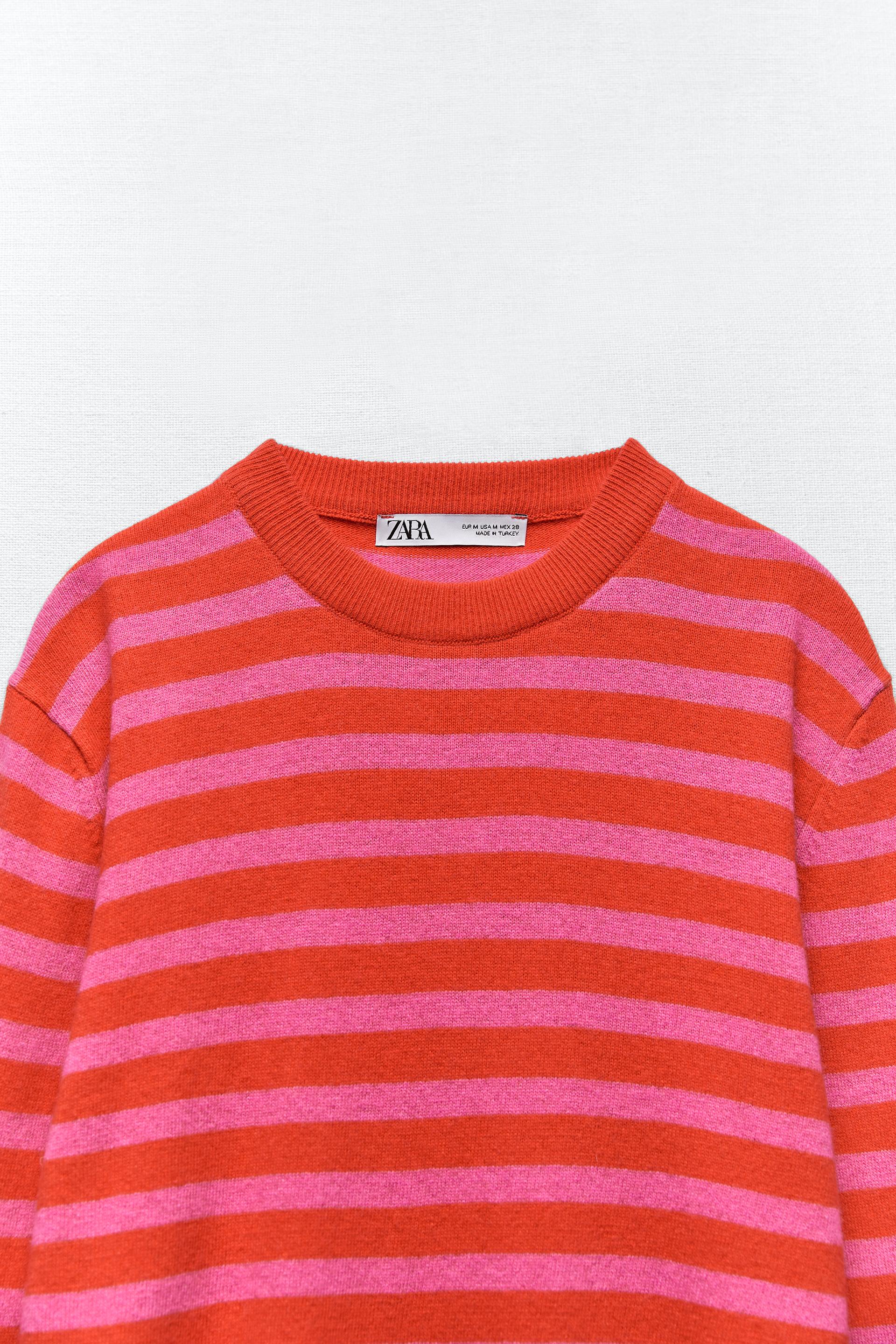 Zara striped wool blend sweater Clearance