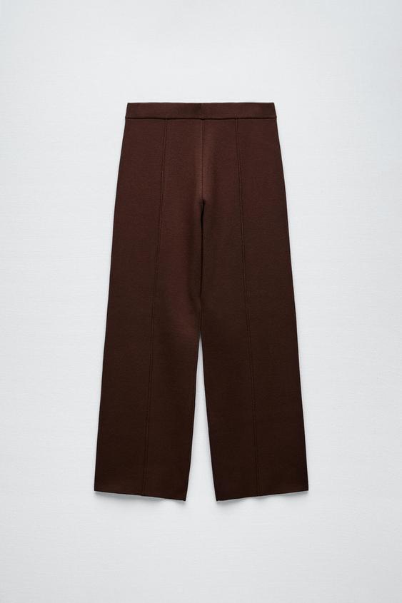 KNIT TROUSERS - Chocolate | ZARA Australia