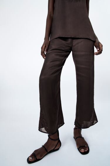 EMBROIDERED LACE-TRIMMED TROUSERS - LIMITED EDITION