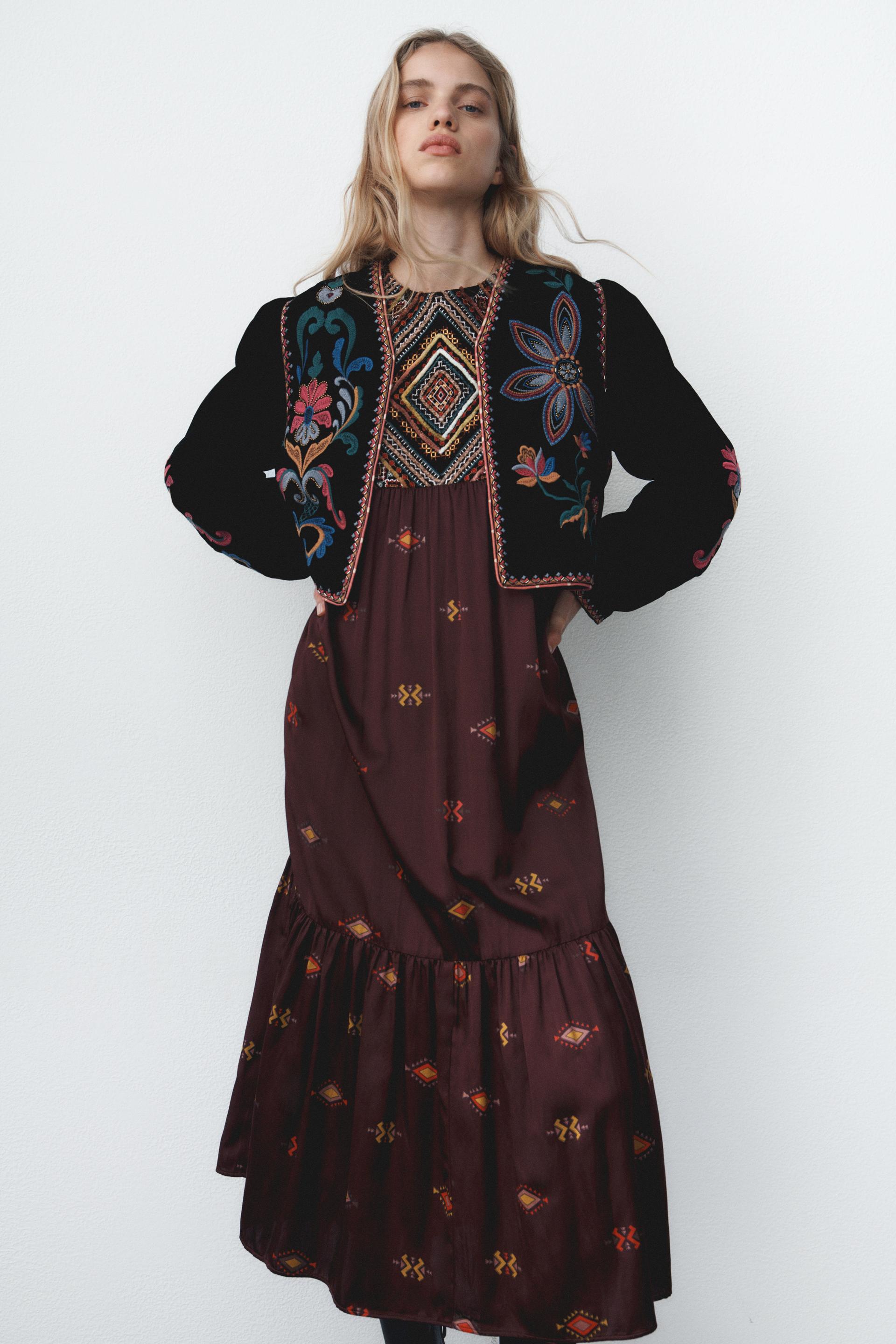 zara embroidered blazer