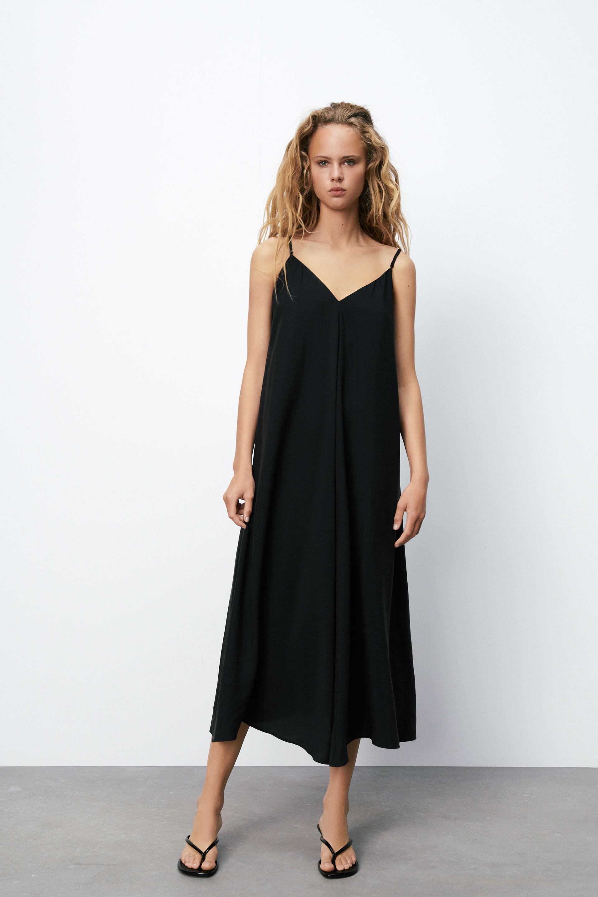 ロング丈パフワンピース ブラック Zara Japan 日本 ロング丈パフワンピース ブラック Zara Japan 日本