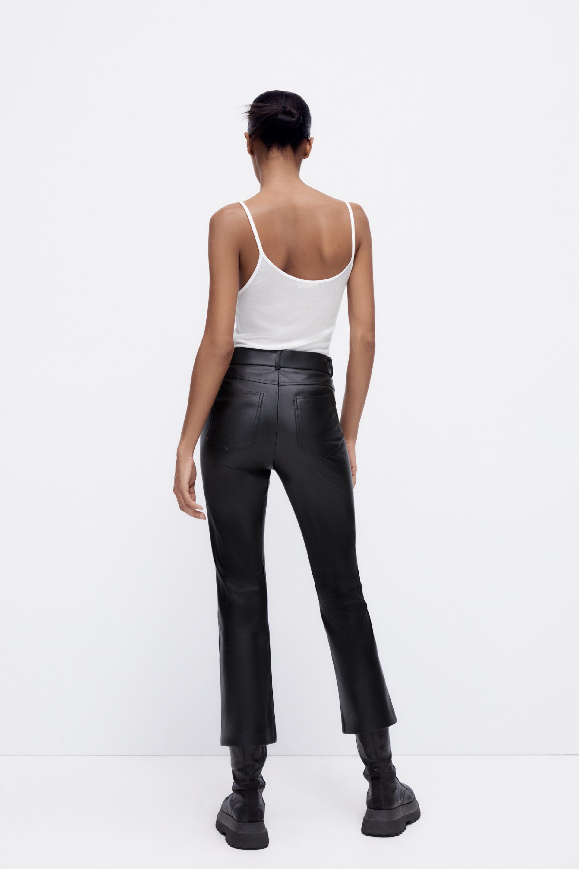 LEGGINGS EFFETTO PELLE MINI FLARE - Nero | ZARA Italia / Italy