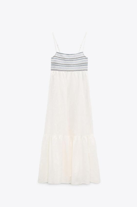 Voluminous Midi Dress Oyster White Zara United States