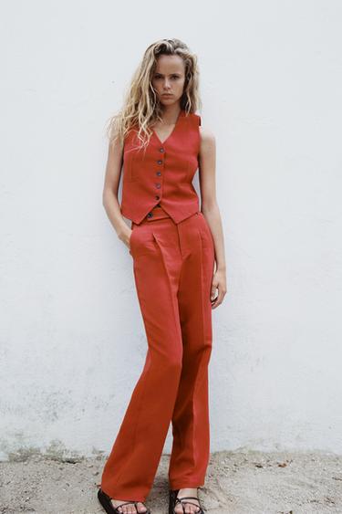 Pantalones Lino de Mujer | ZARA Chile