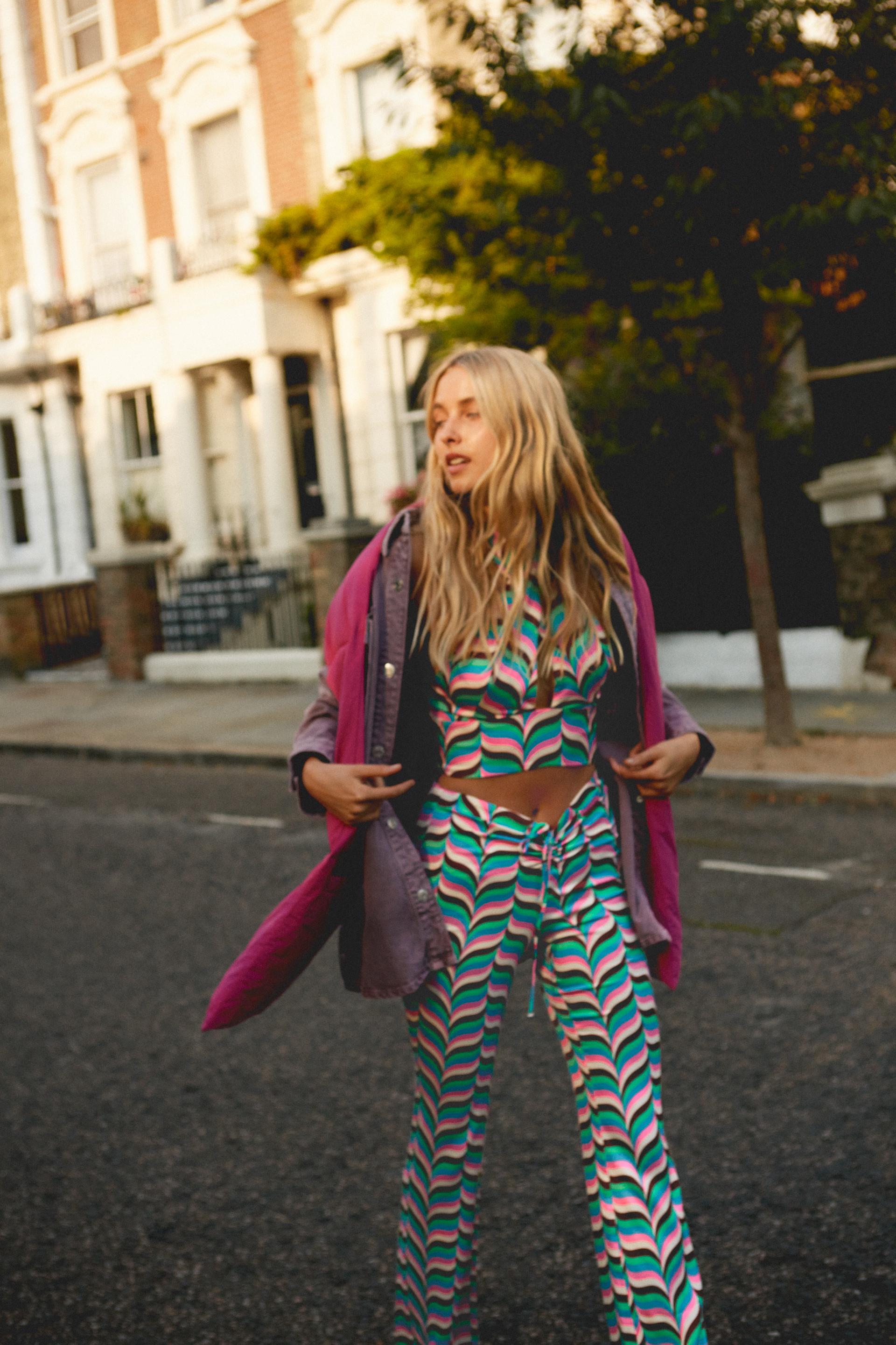 Printed flared pants zara Clearance