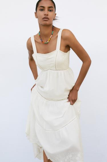 Zara white fitted dress clearance