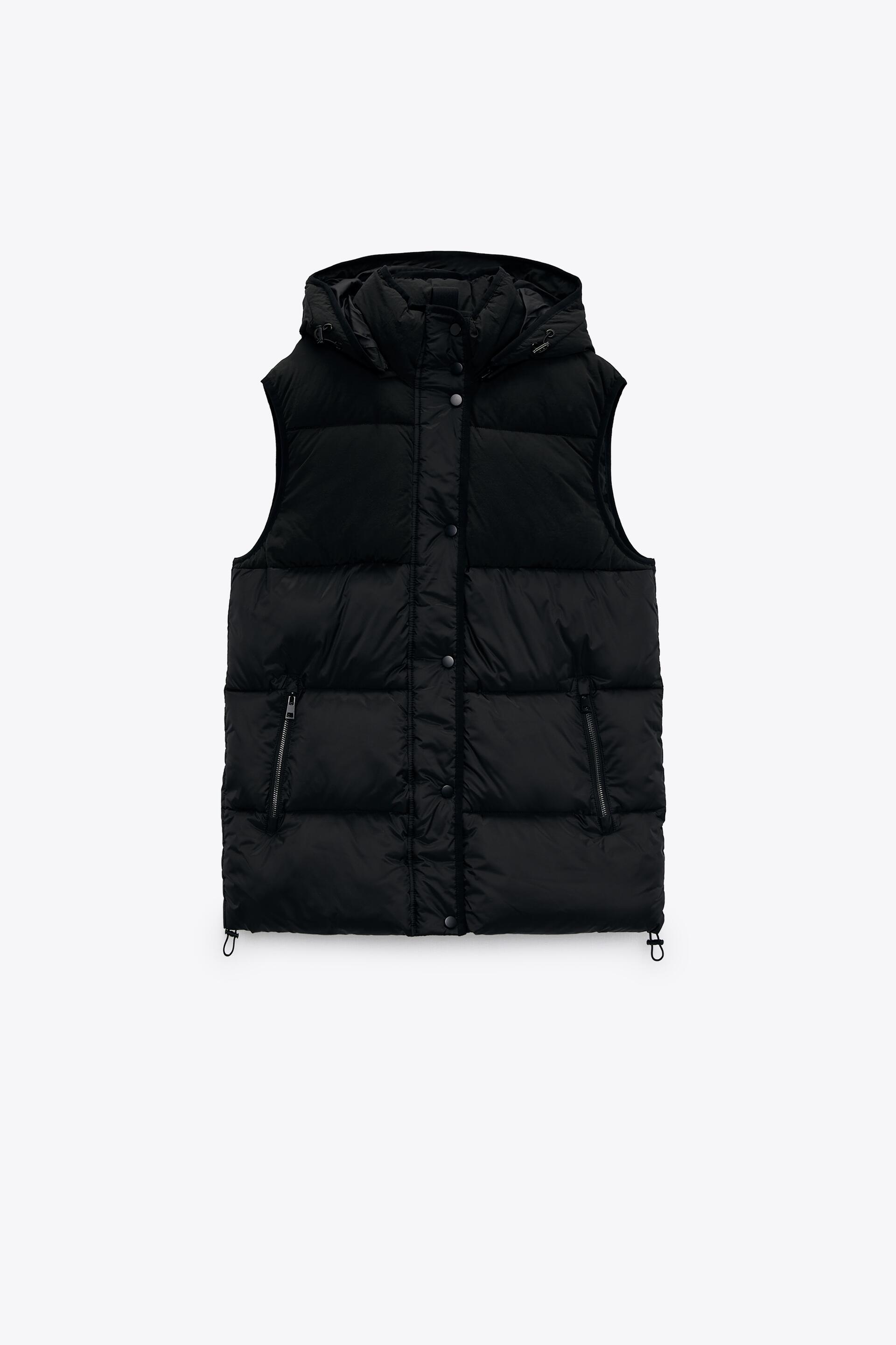 Water Resistant Quilted Vest Black Zara United States Water Resistant Quilted Vest Black Zara United States