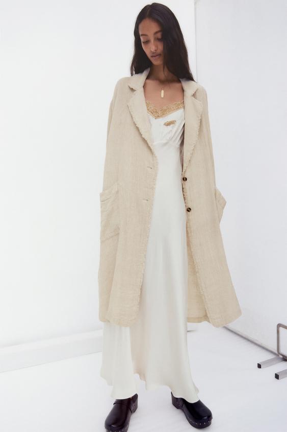 Zara long linen jacket Clearance