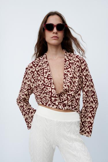 Zara basic floral blouse clearance