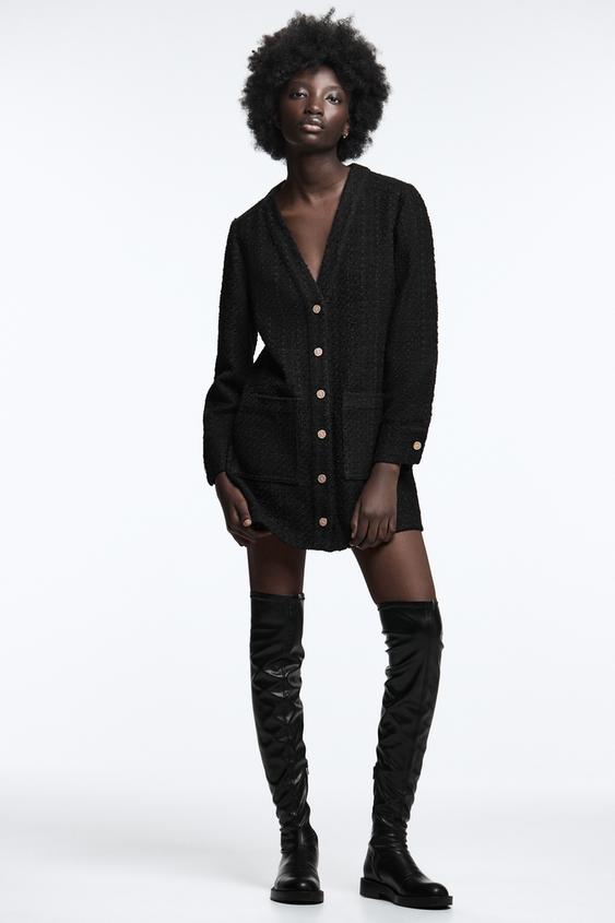 テクスチャー ワンピース ブラック Zara Japan 日本 テクスチャー ワンピース ブラック Zara Japan 日本