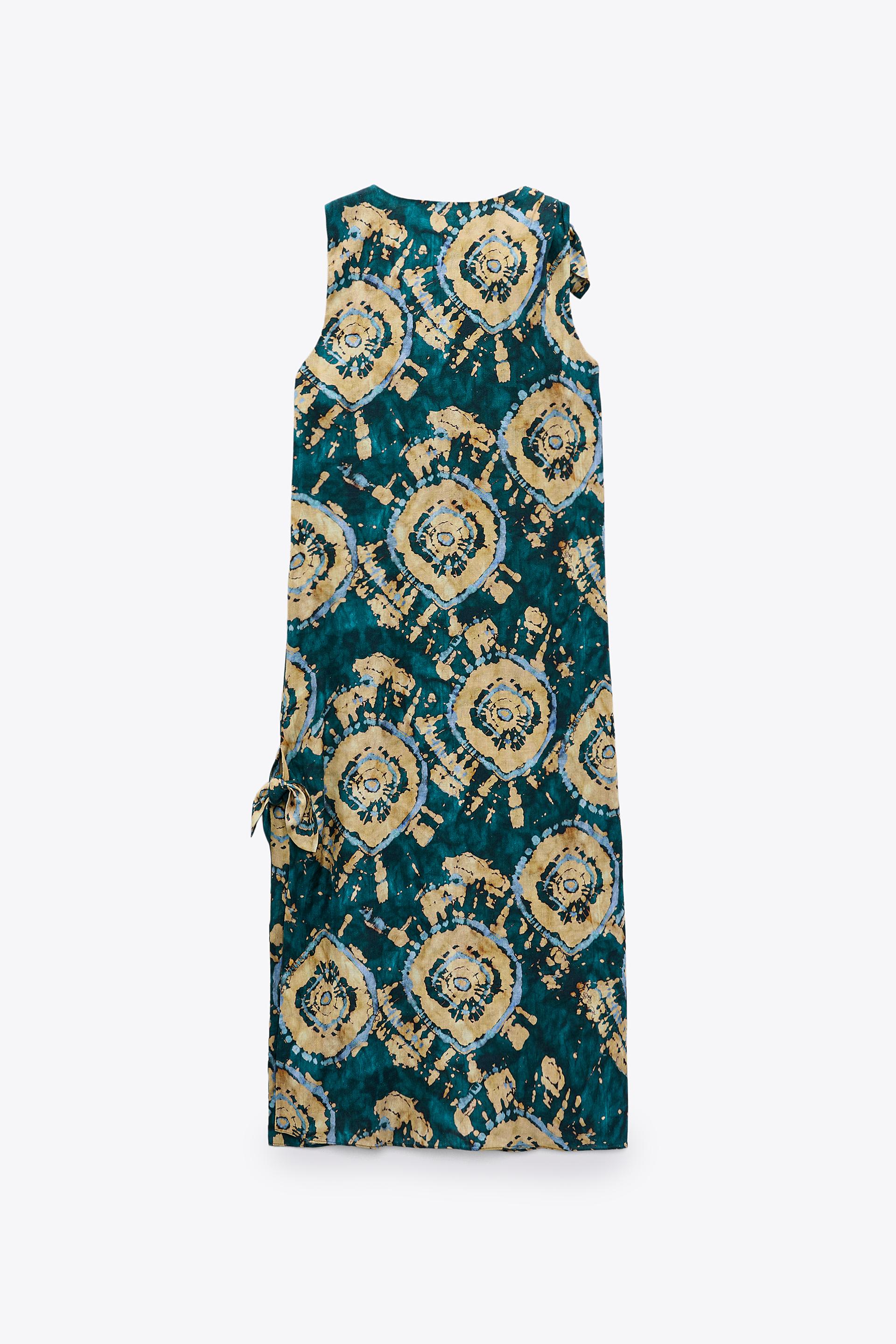 リネンブレンド タイダイ ワンピース Limited Edition グリーン Zara Japan 日本 リネンブレンド タイダイ ワンピース Limited Edition グリーン Zara Japan 日本