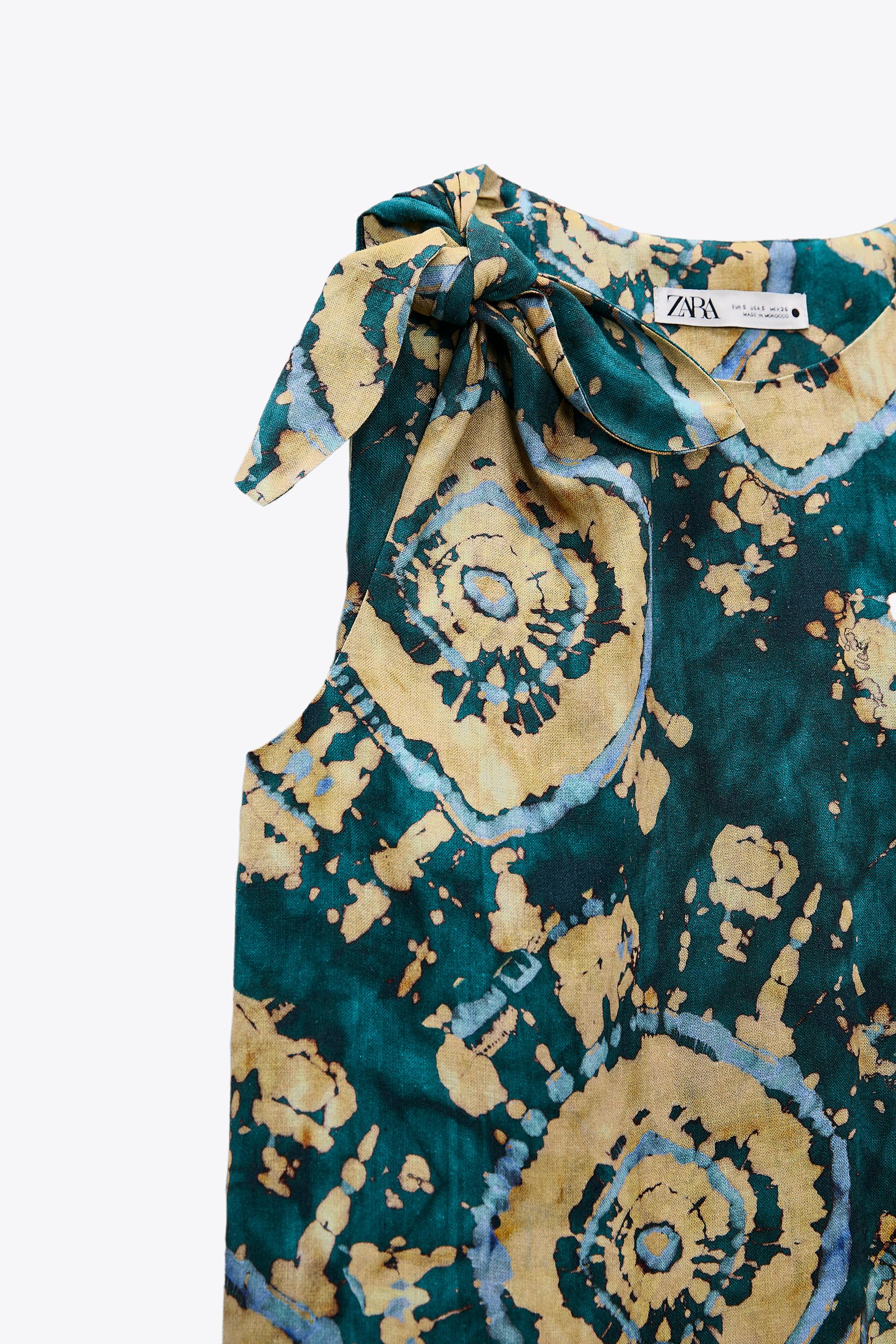 リネンブレンド タイダイ ワンピース Limited Edition グリーン Zara Japan 日本 リネンブレンド タイダイ ワンピース Limited Edition グリーン Zara Japan 日本