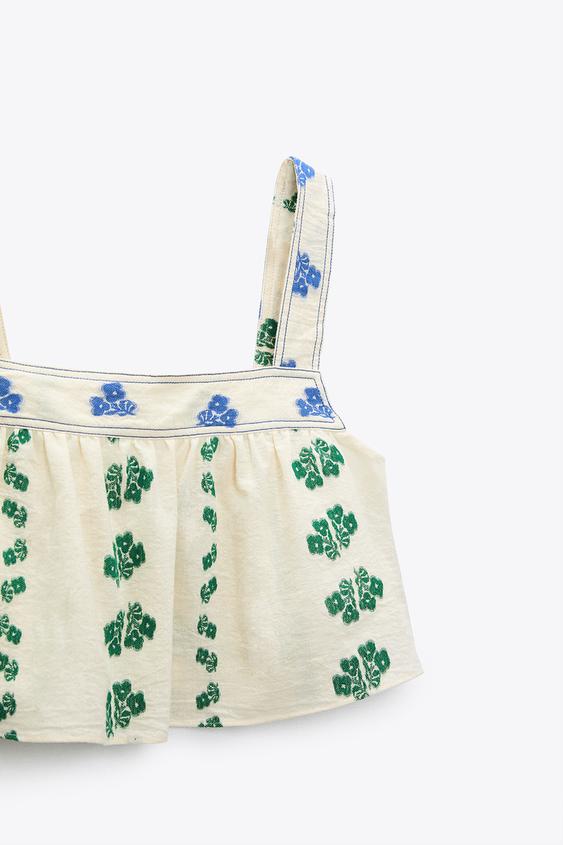 ZARA的图片 4 名称花卉刺繡上衣