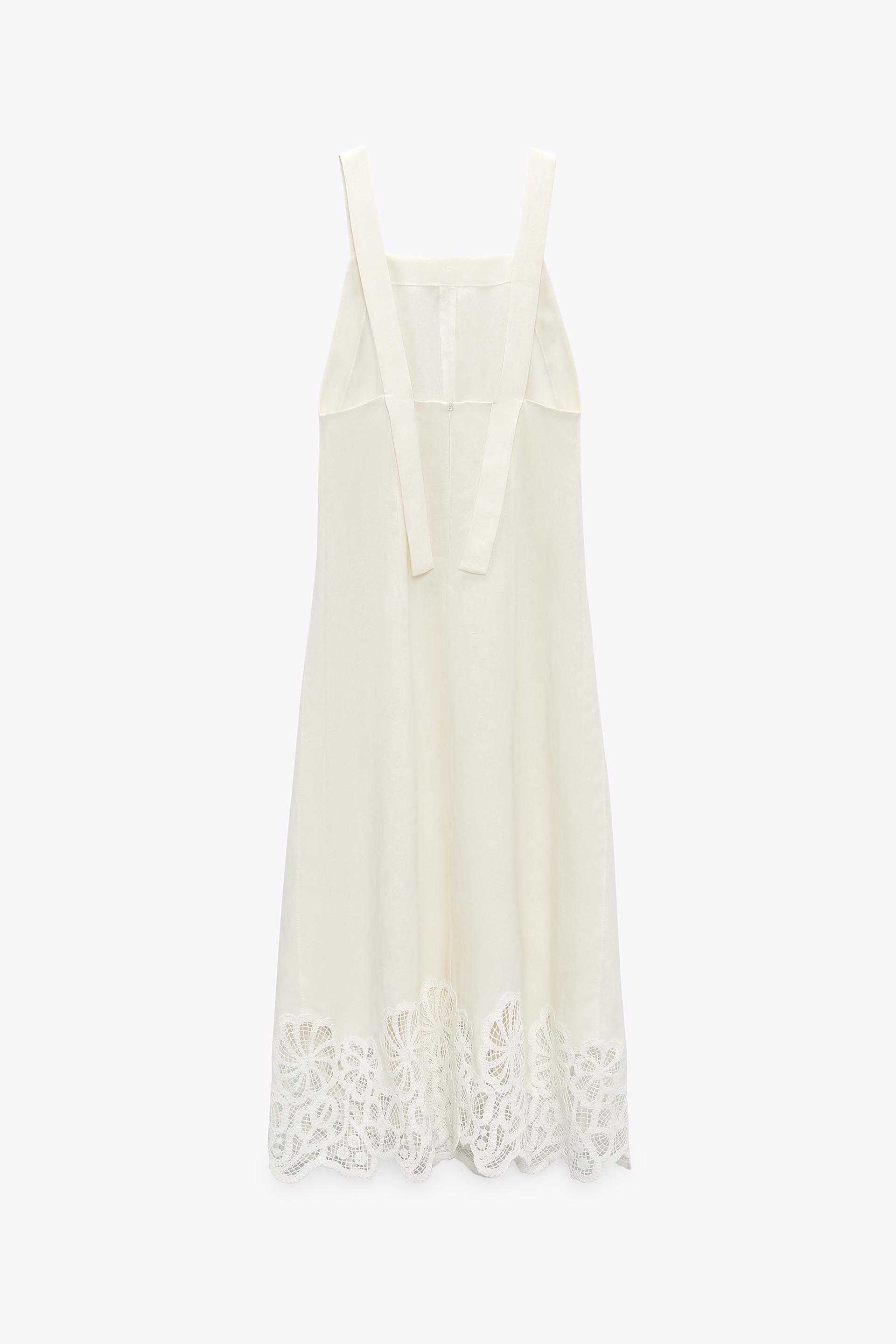 レーストリム リネンワンピース Limited Edition Zara Japan 日本 レーストリム リネンワンピース Limited Edition Zara Japan 日本