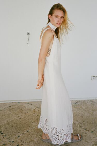 LINEN DRESS WITH LACE TRIM - LIMITED EDITION