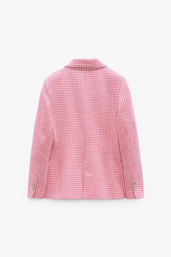 blazer pata de gallo rosa