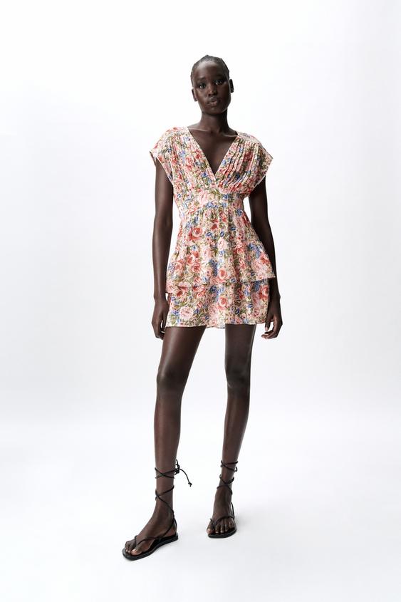 フラワー ワンピース マルチカラ Zara Japan 日本 フラワー ワンピース マルチカラ Zara Japan 日本