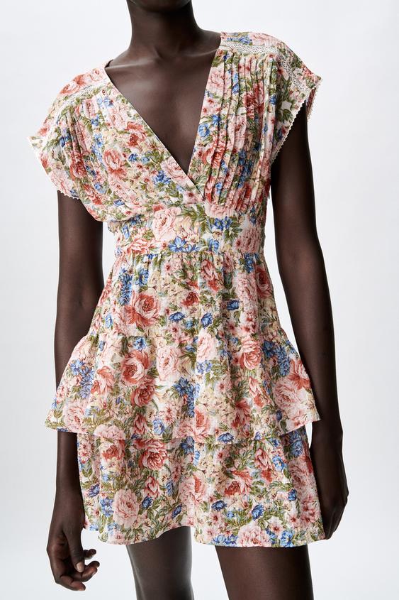 フラワー ワンピース マルチカラ Zara Japan 日本 フラワー ワンピース マルチカラ Zara Japan 日本