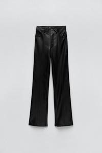 FAUX LEATHER STRAIGHT LEG PANTS - Caramel | ZARA United States