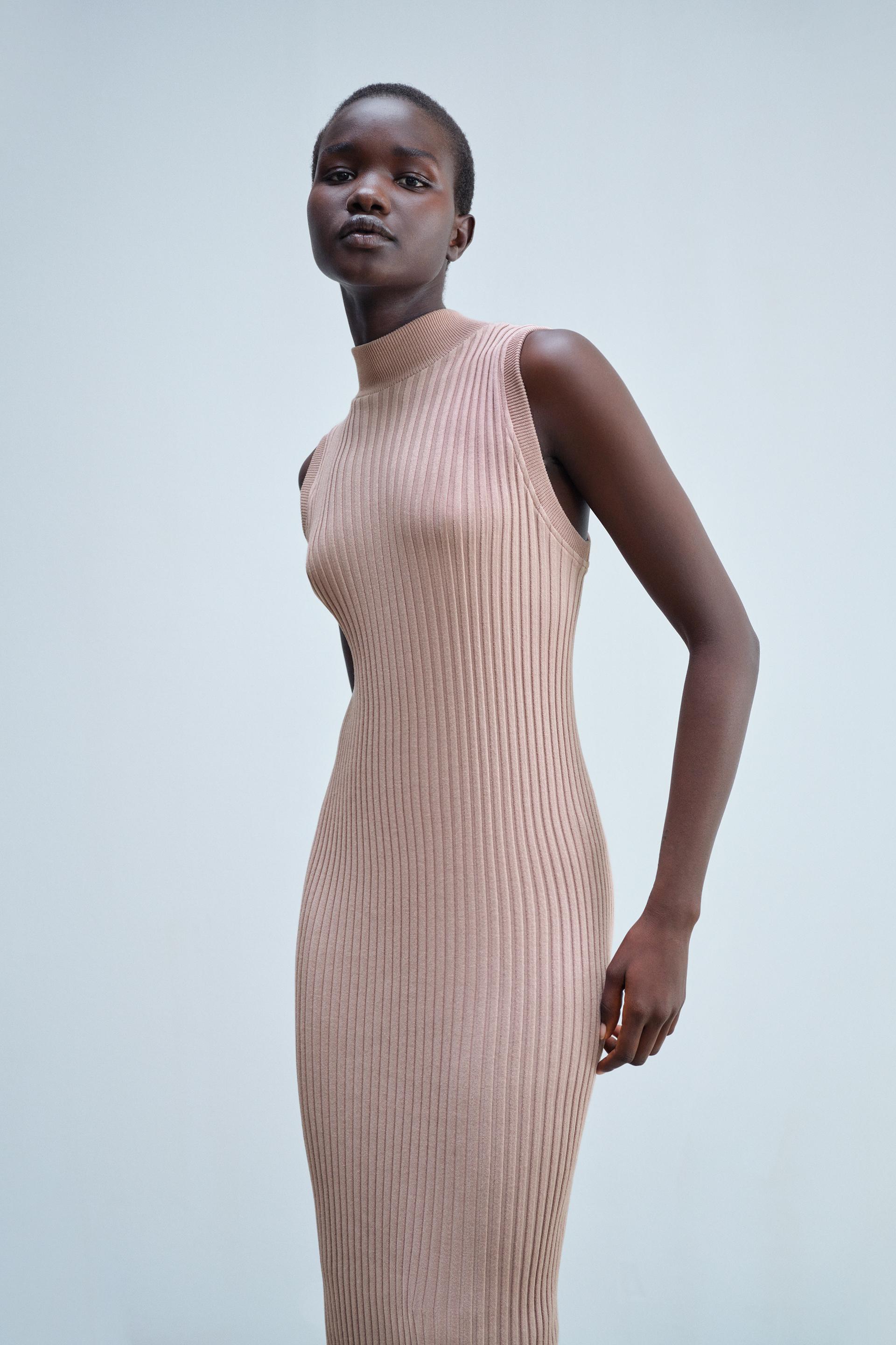 zara ribbed midi dress