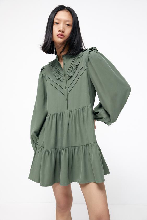 カラーブロックワンピース Rウォッシュグリーン Zara Japan 日本 カラーブロックワンピース Rウォッシュグリーン Zara Japan 日本