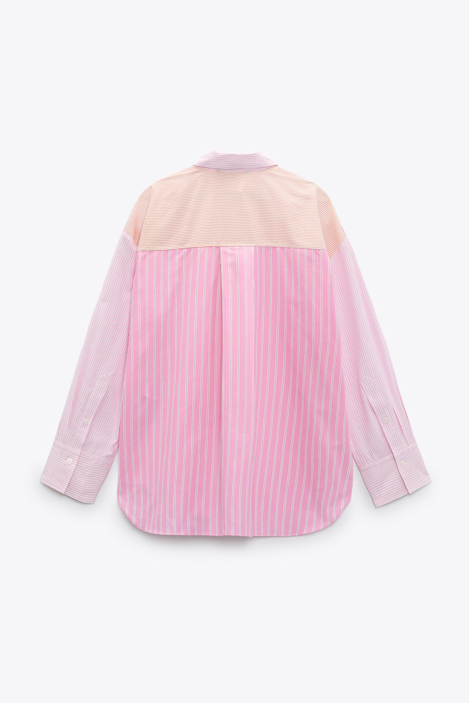 STRIPED POPLIN SHIRT - Pink | ZARA 