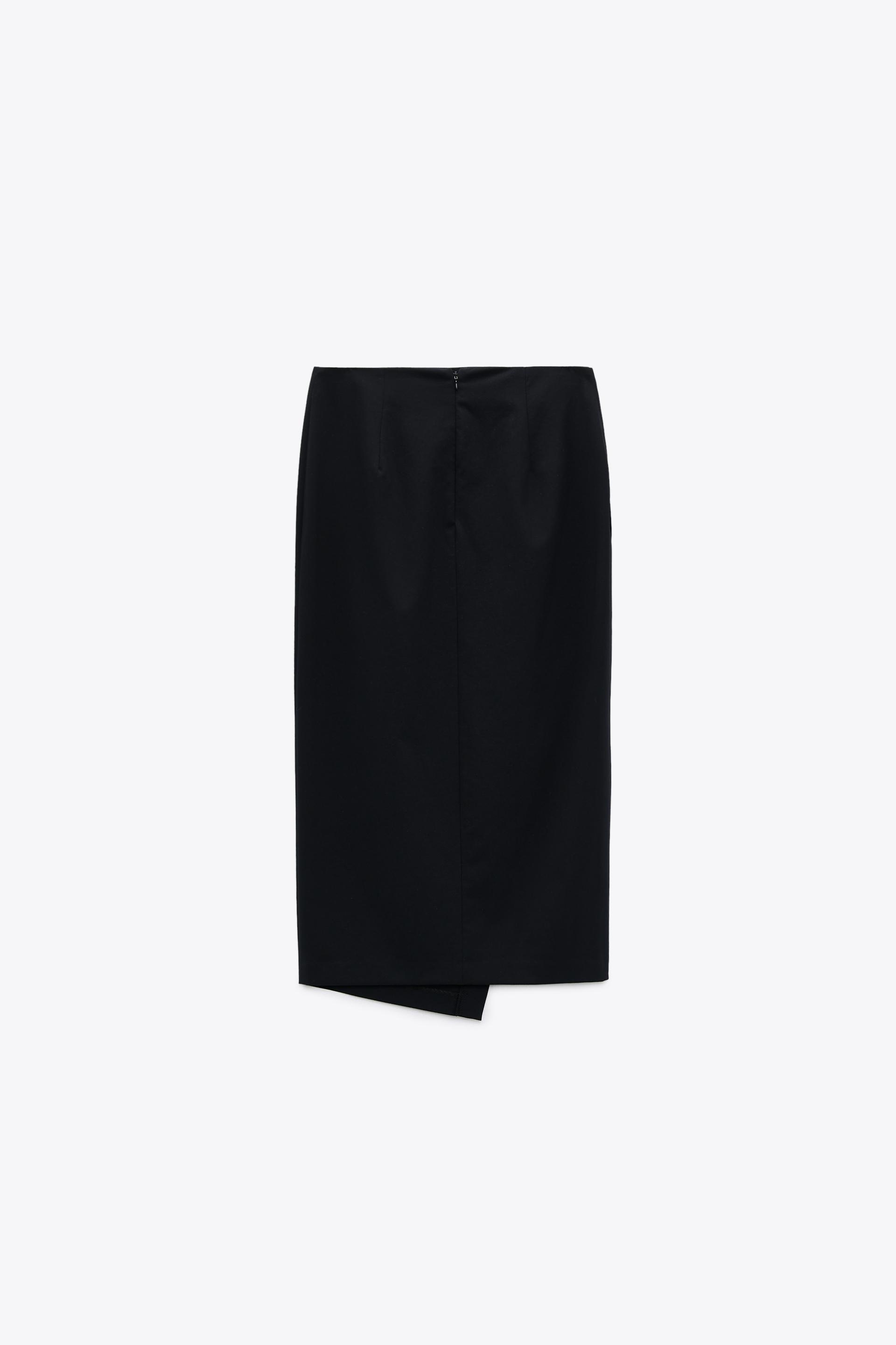 zara black and white pencil skirt