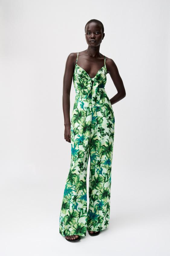 Zara print jumpsuit clearance