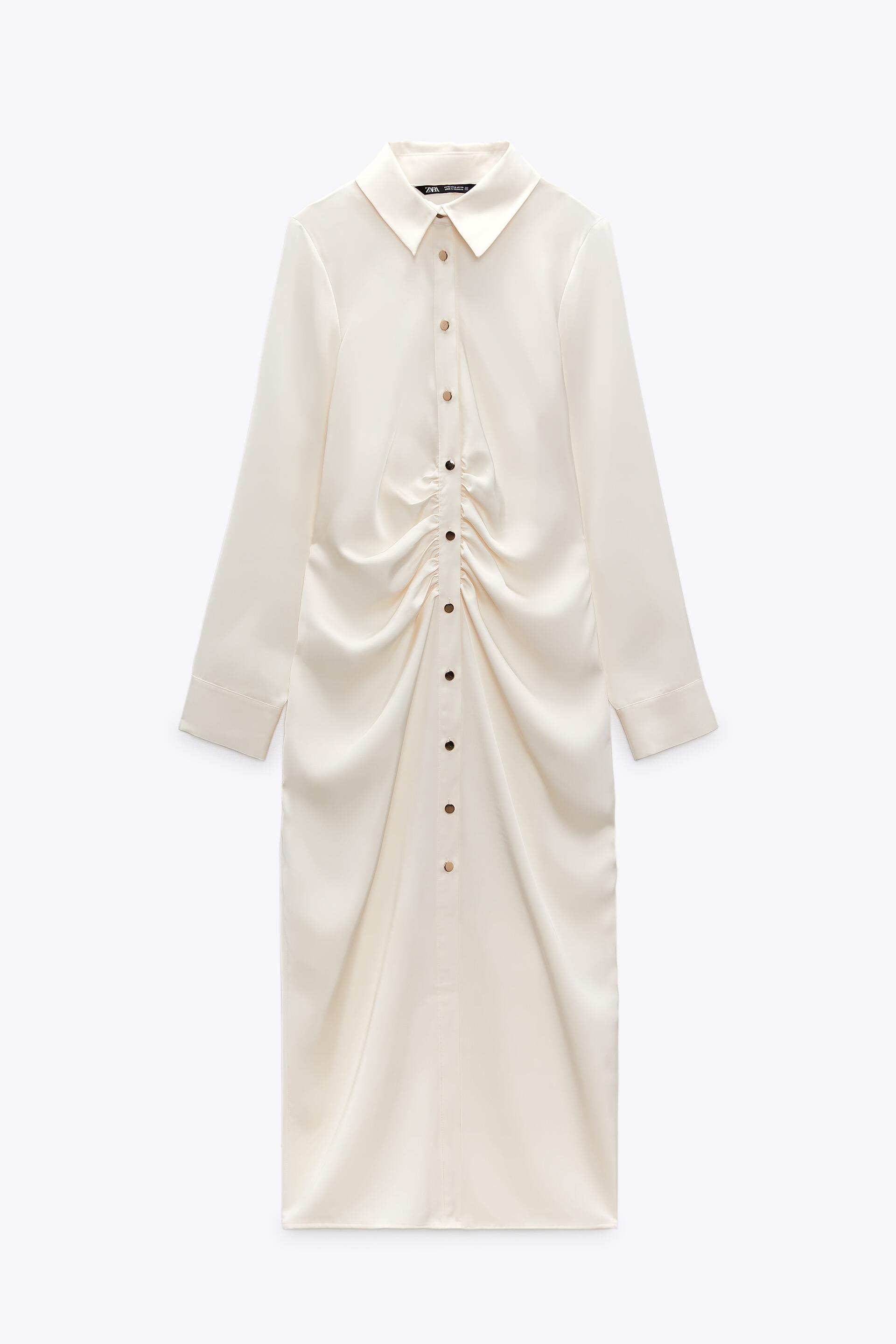 サテン シャツワンピース Special Edition エクリュ Zara Japan 日本 サテン シャツワンピース Special Edition エクリュ Zara Japan 日本