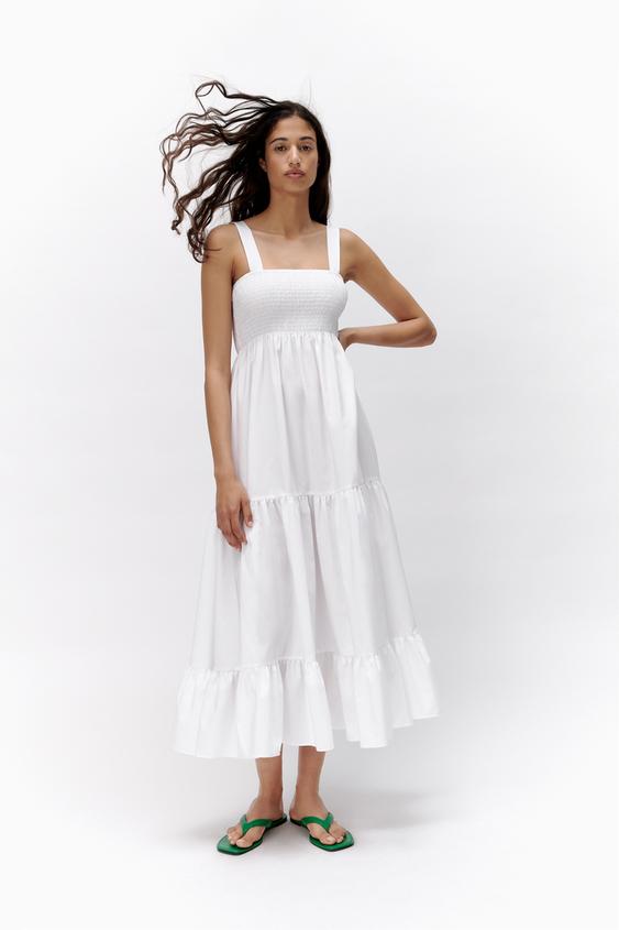Zara White poplin dress