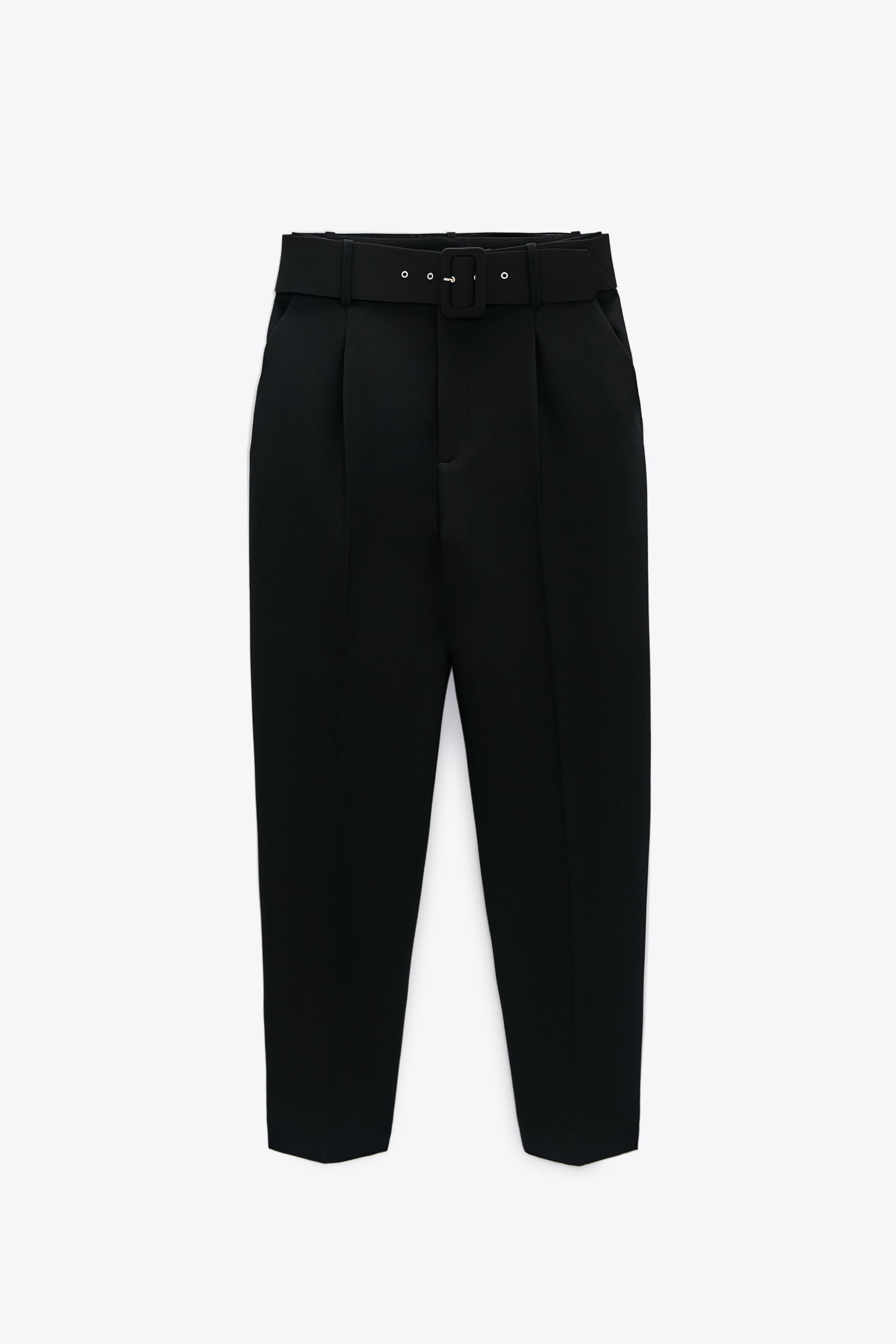Zara PANTS WITH FABRIC-COVERED BELT - 130185715-800