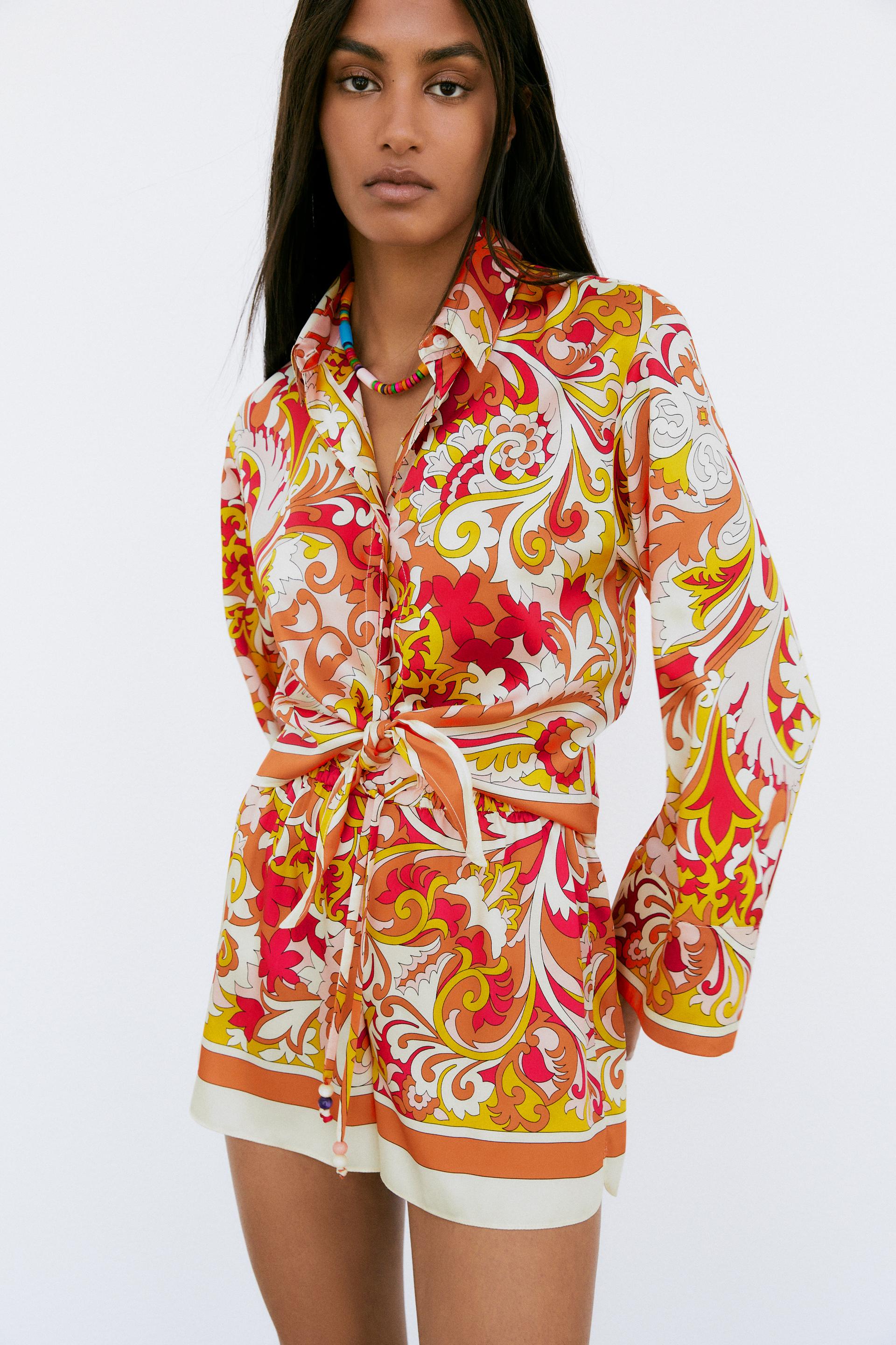 Zara flowy printed shorts Clearance