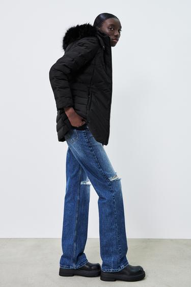 zara fur hooded jacket