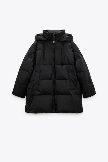 HOODED PUFFER JACKET WITH WATER AND WIND PROTECTION