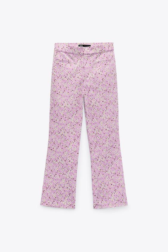PRINTED MINI FLARE TROUSERS - Light 
