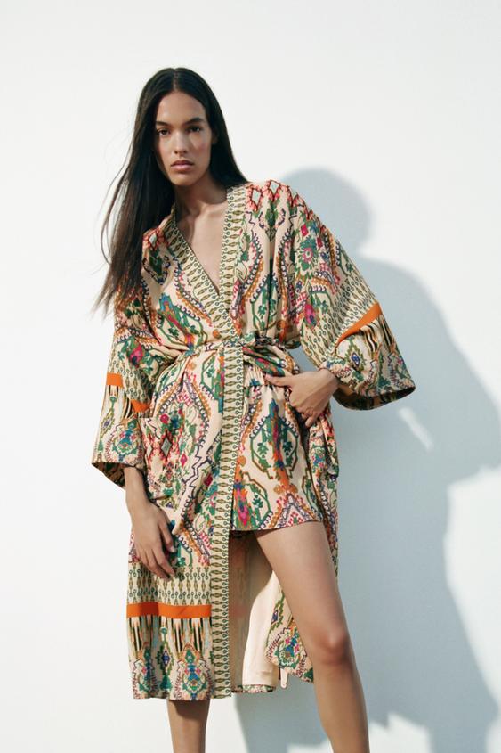LONG PRINTED JACKET - Multicoloured