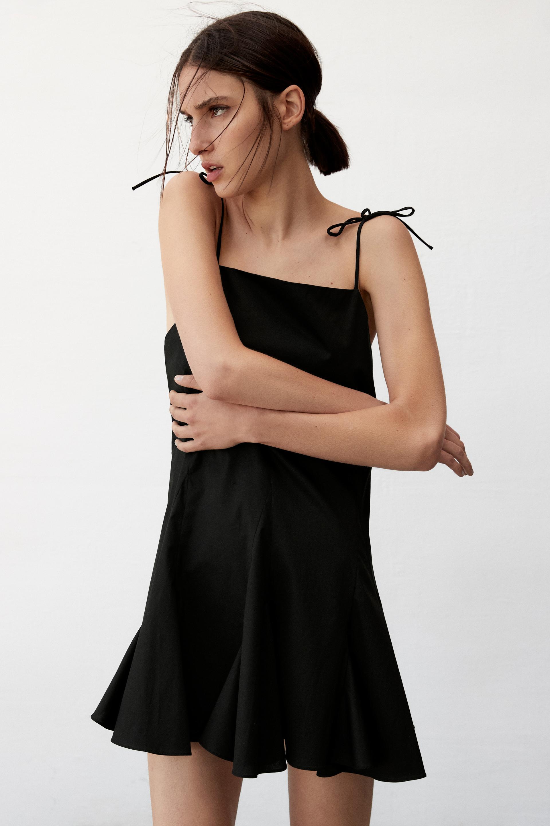 パフミニワンピース ブラック Zara Japan 日本 パフミニワンピース ブラック Zara Japan 日本