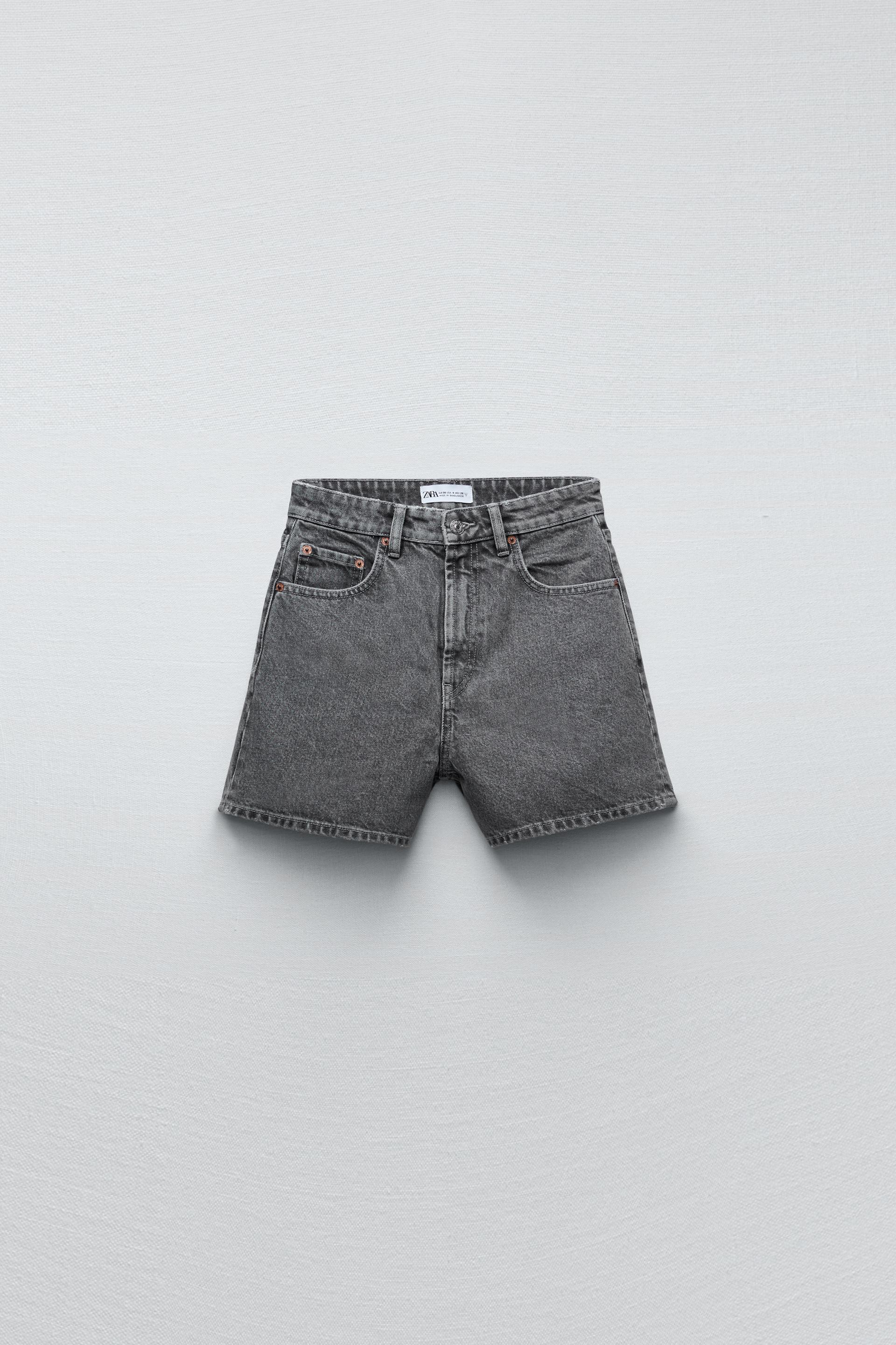 DENIM BERMUDA SHORTS - Grey | ZARA 